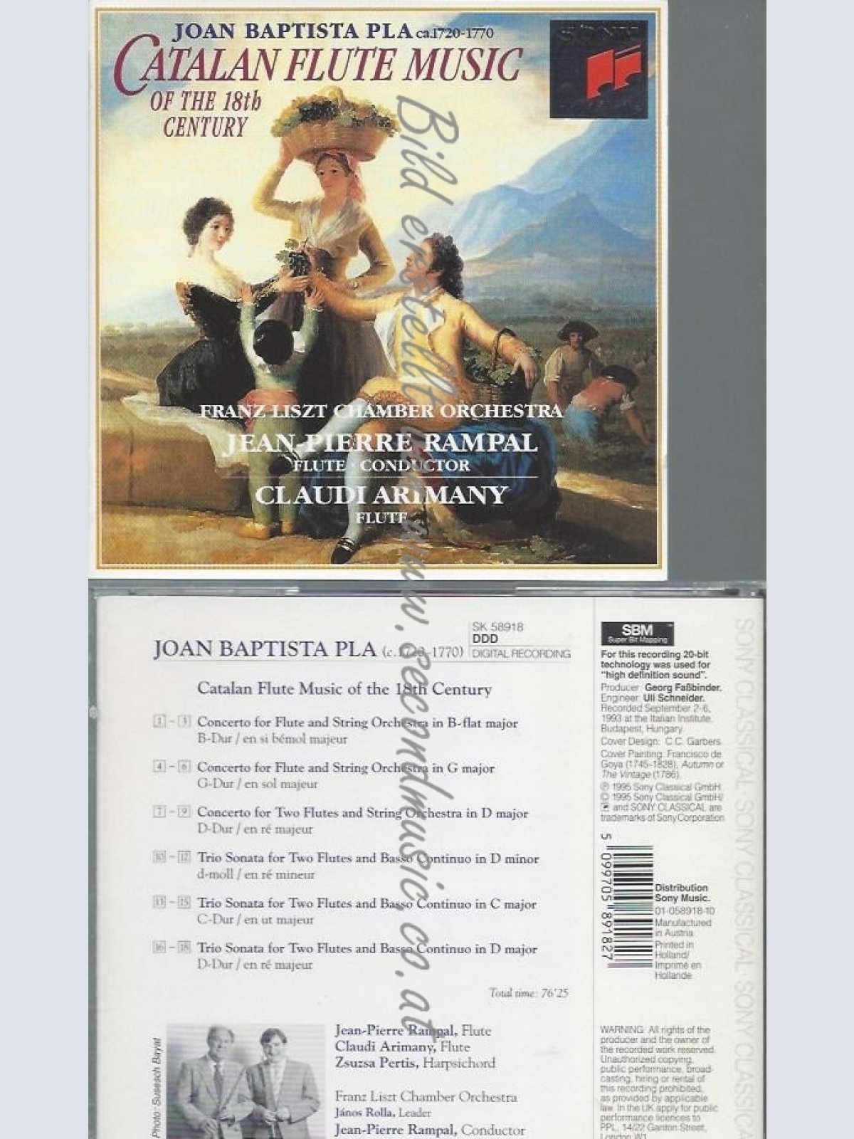 CD--RAMPAL UND ARIMANY--CATALAN FLUTE MUSIC OF THE 18TH CENTURY