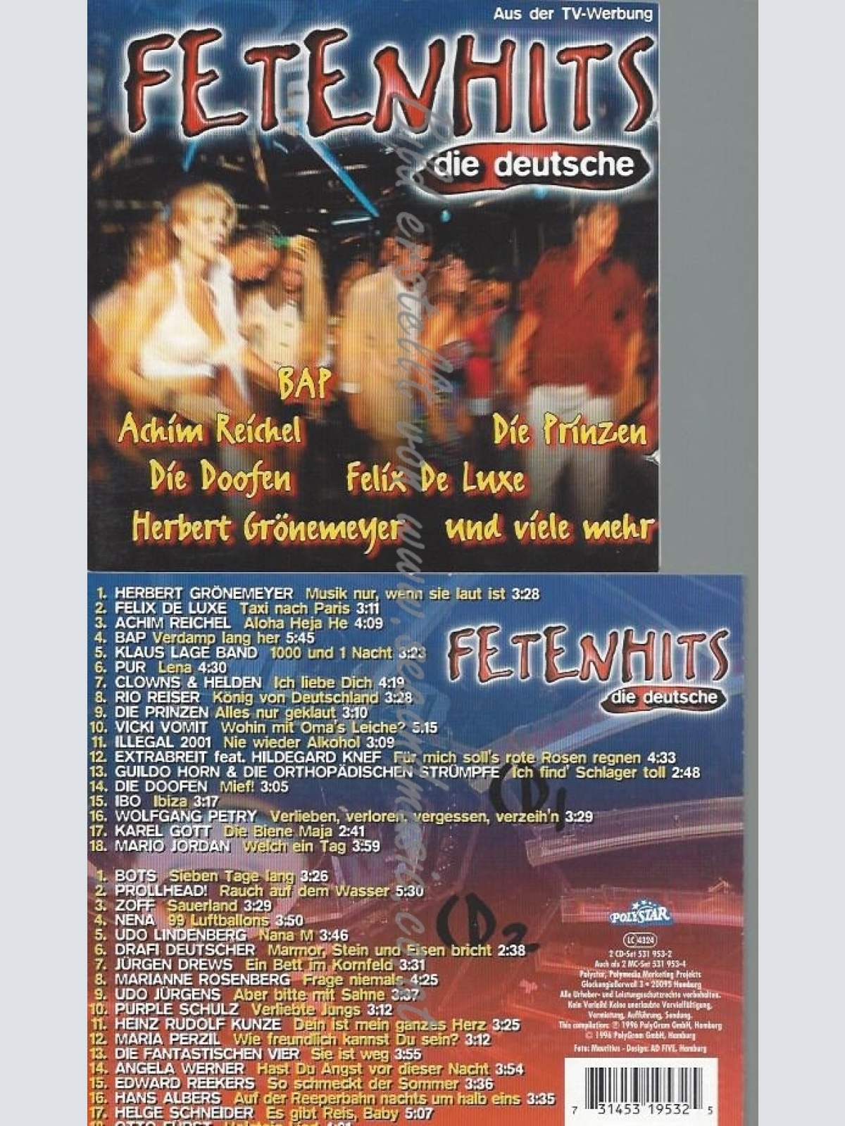 CD--VARIOUS--FETENHITS - DIE DEUTSCHE | DOPPEL-CD
