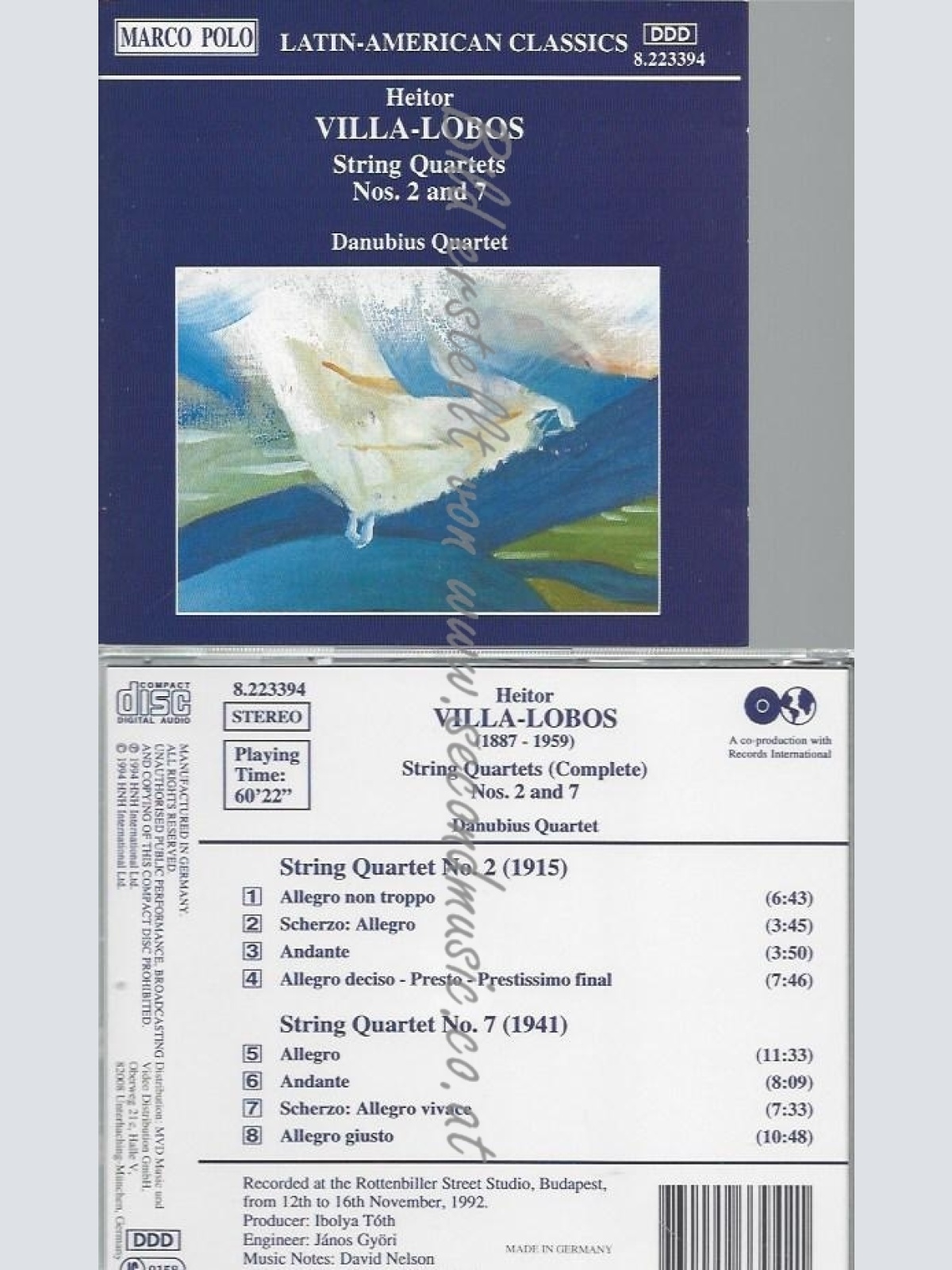 CD--DANUBIUS QUARTETT UND DANUBIUS QUARTET--STREICHQUARTETTE VOL. 6