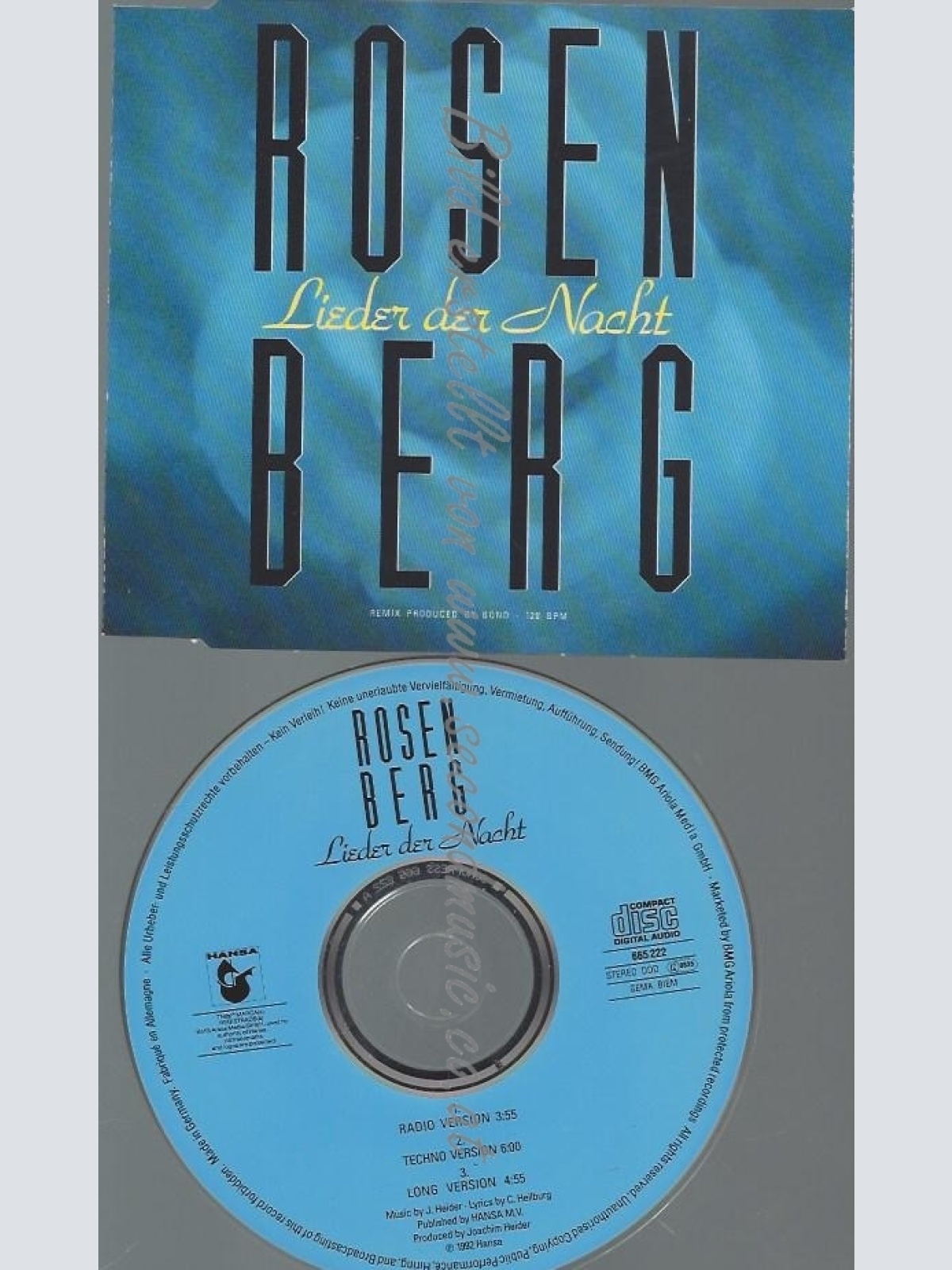 CD--MARIANNE ROSENBERG--LIEDER DER NACHT -3 VERSIONS, -SINGLE