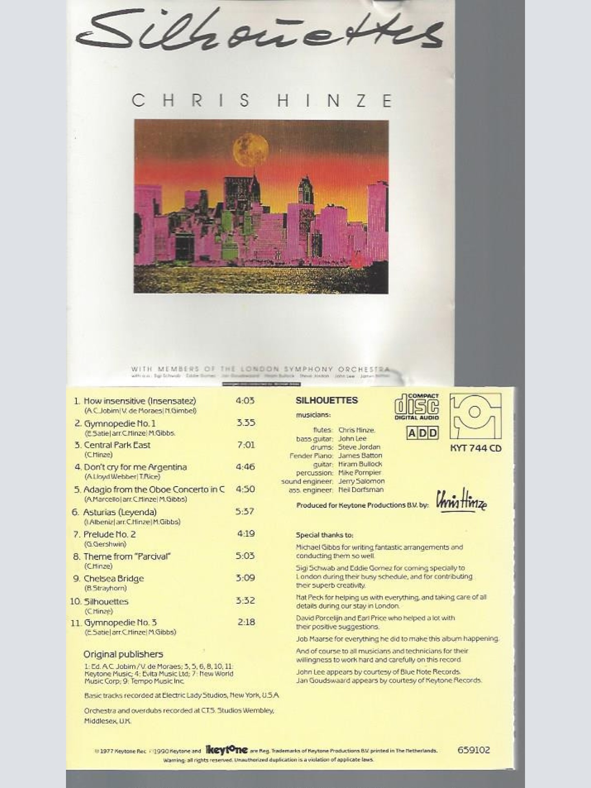 CD--CHRIS HINZE--SILHOUETTES--