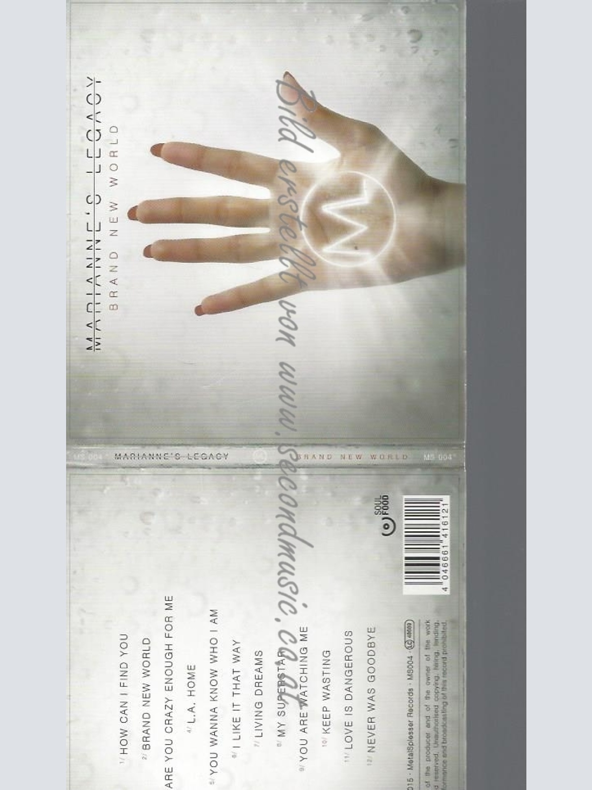 CD--MARIANNE'S LEGACY--BRAND NEW WORLD -DIGIPAK-