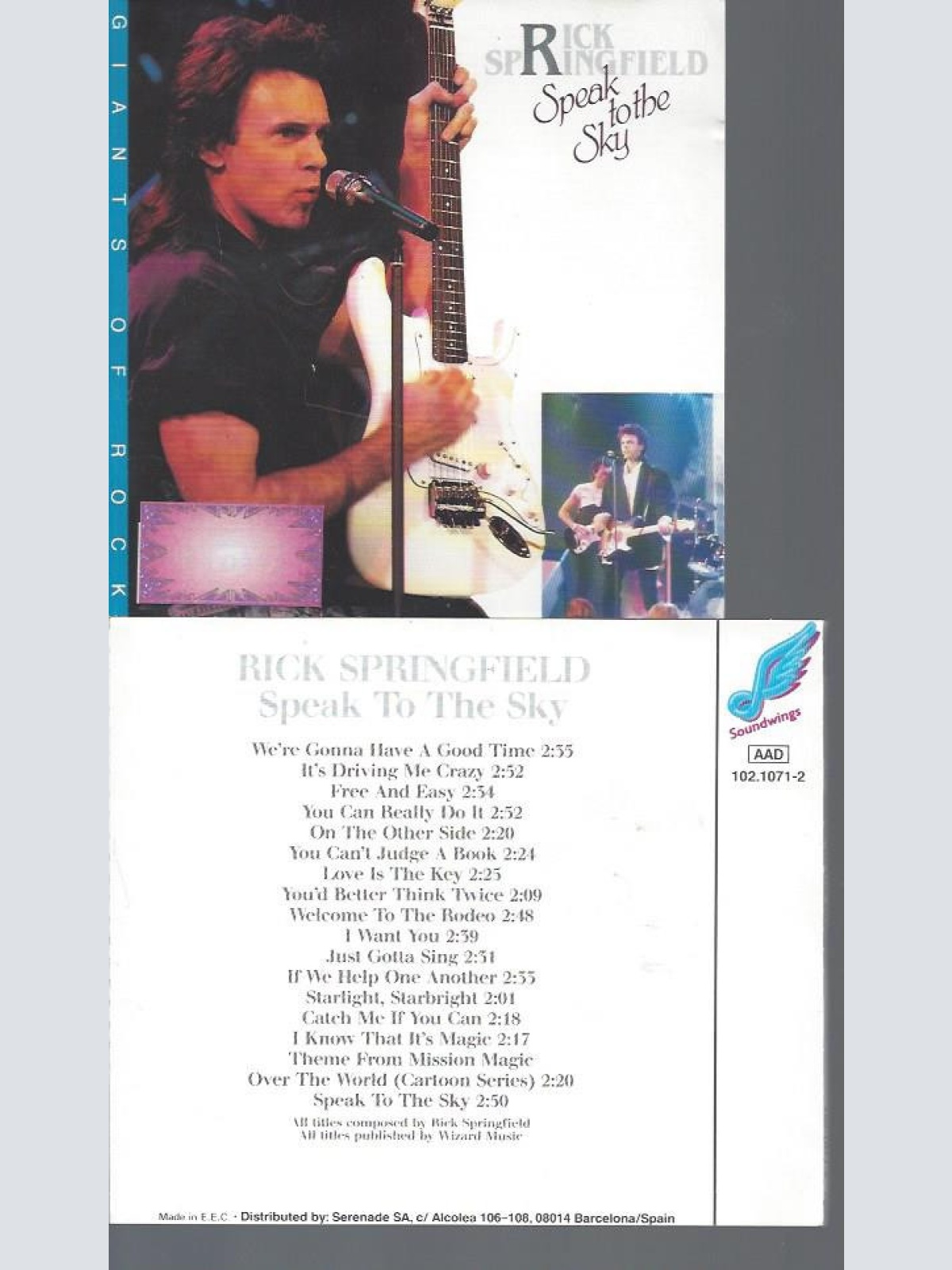 CD-RICK SPRINGFIELD SPEAK TO  THE SKY