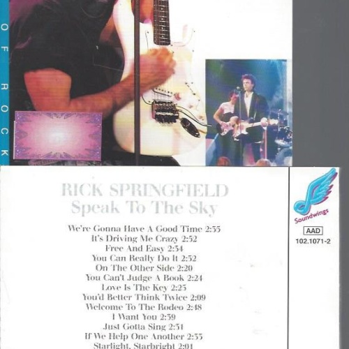 CD-RICK SPRINGFIELD SPEAK TO  THE SKY