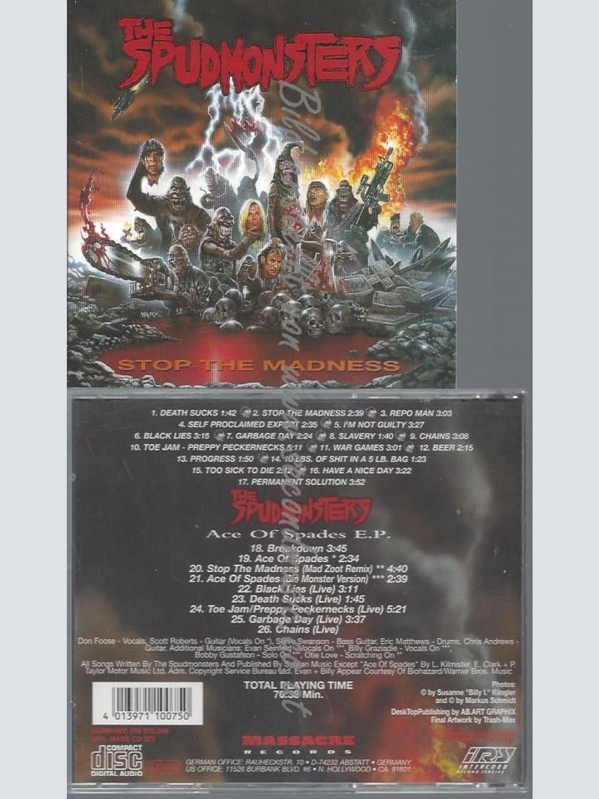 CD- THE SPUDMONSTERS--STOP THE MADNESS