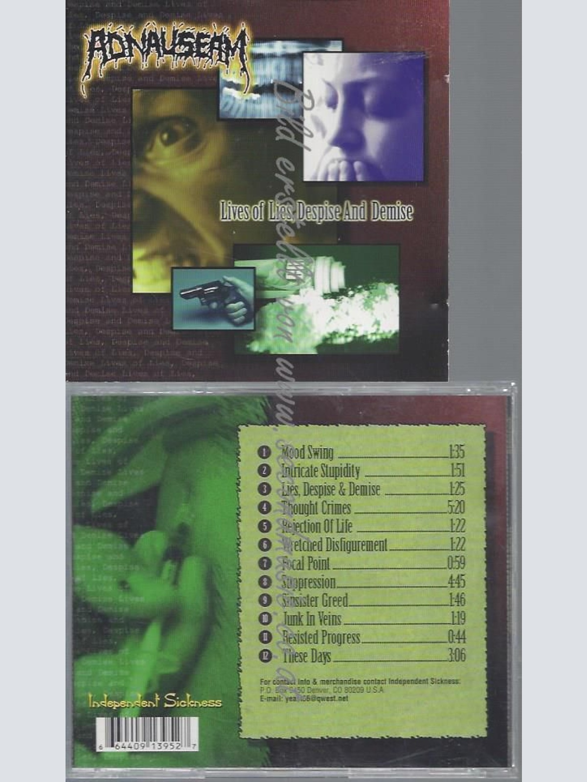 CD-- Adnauseam  Live Of Lies, Despite And Demise