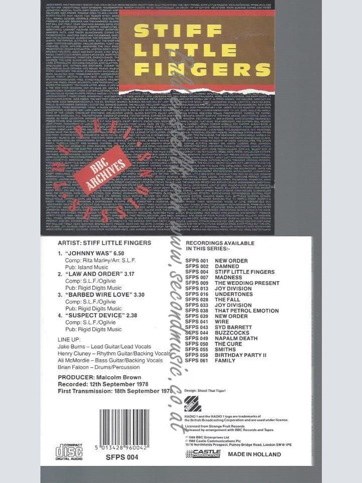 CD--STIFF LITTLE FINGERS--LIVE AT BBC