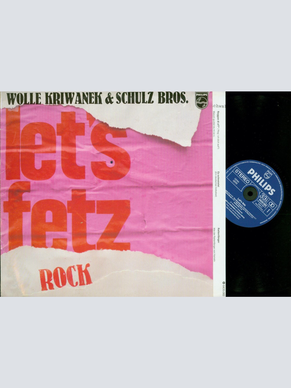 LP-- Wolle Kriwanek & Schulz Bros.  Let's Fetz // 6435 082 GERMANY