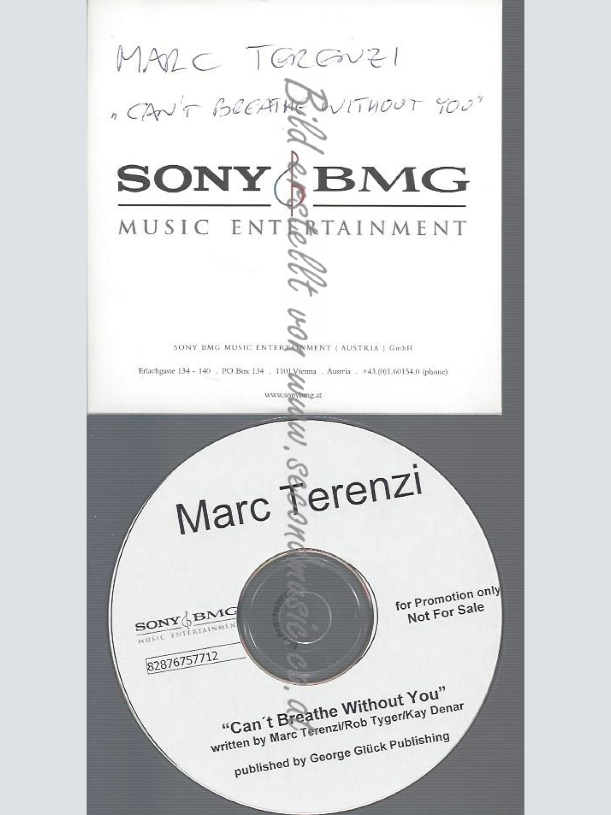 PROMO CD--MARC TERENZI--CANT BREATHE WITHOUT YOU--1TR