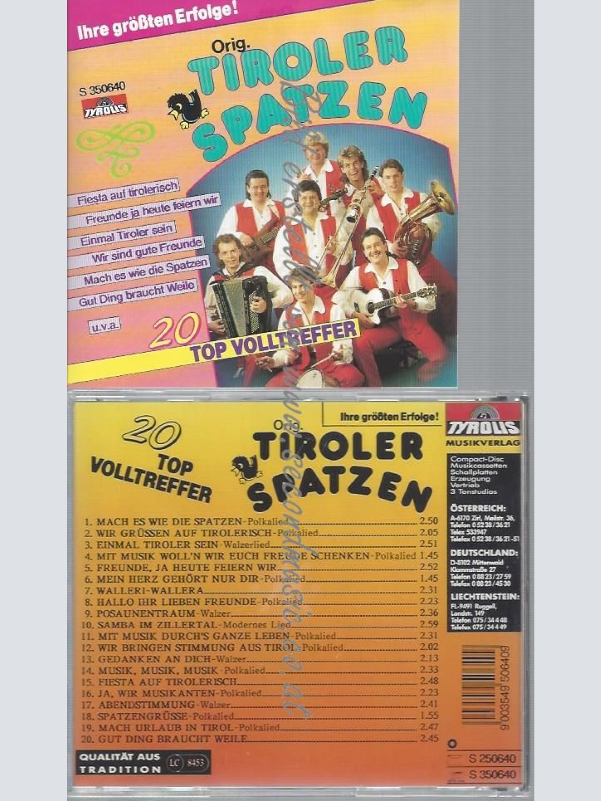 CD--ORIG. TIROLER SPATZEN-- 20 TOP VOLLTREFFER