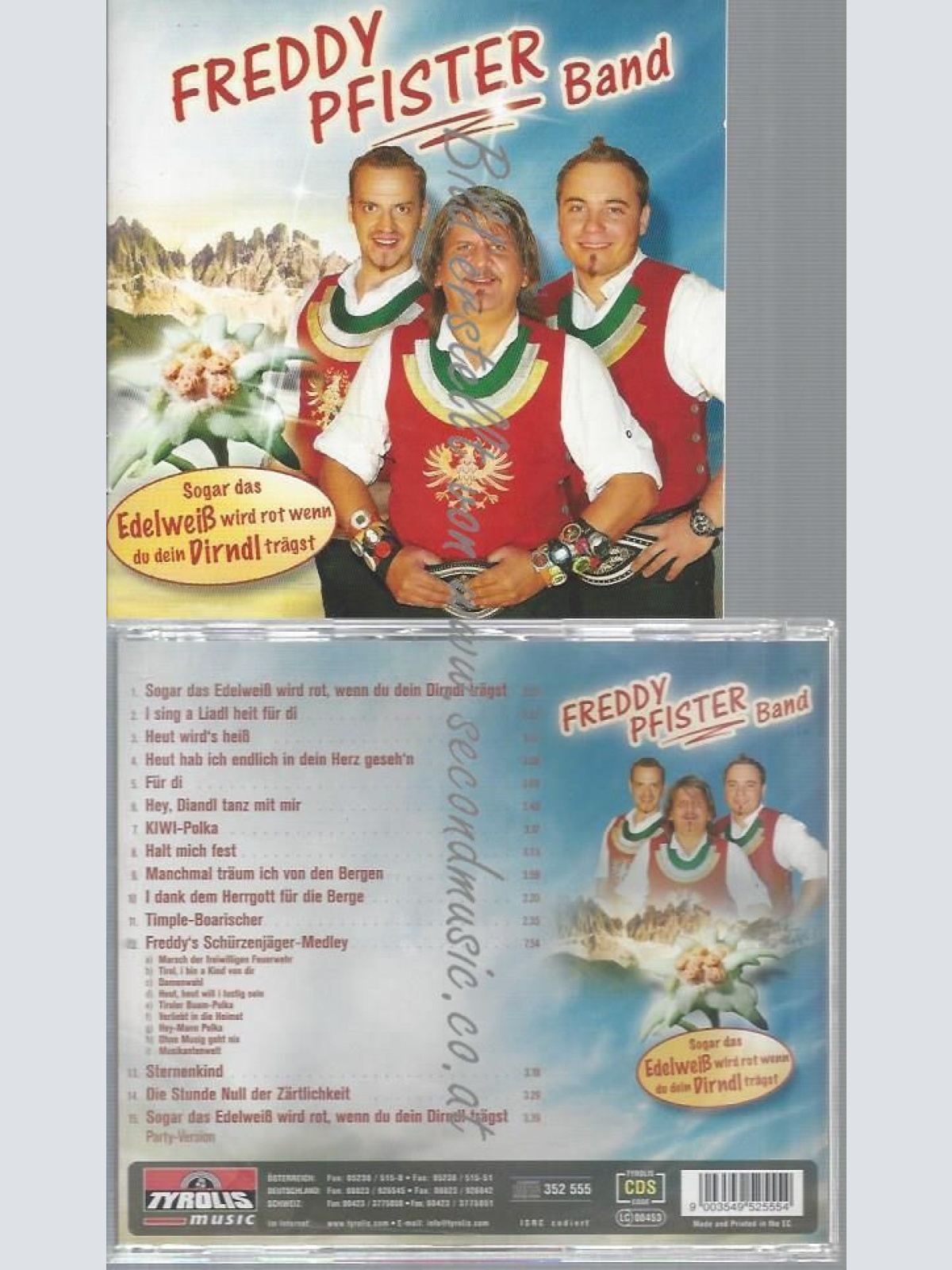 CD--FREDDY PFISTER BAND--SOGAR DAS EDELWEIß WIRD ROT, WENN DU DEIN DIRNDL TRÄGST