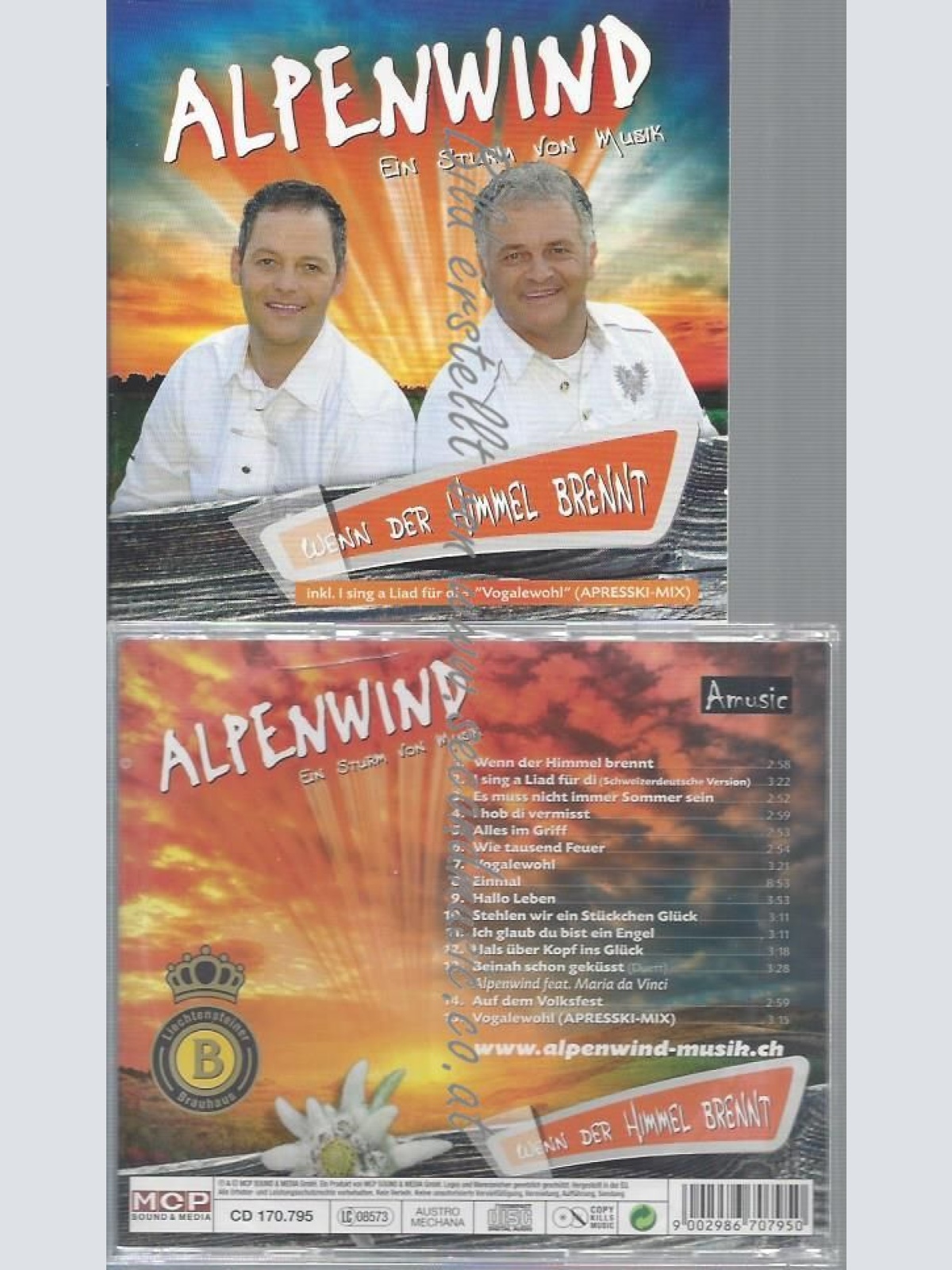 CD--ALPENWIND--WENN DER HIMMEL BRENNT -INKL. I SING A LIAD FÜR DI