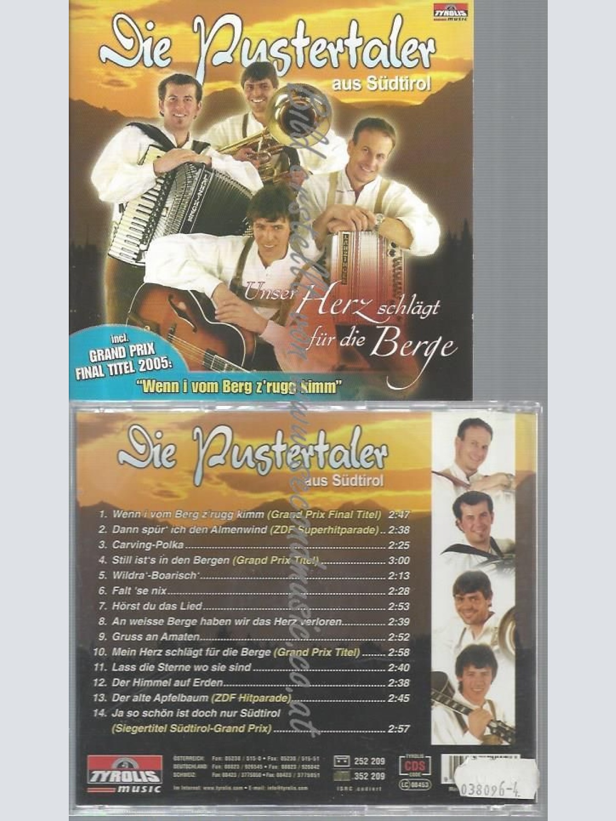 CD--DIE PUSTERTALER AUS SÜDTIROL--UNSER HERZ SCHLÄGT FÜR DIE BERGE