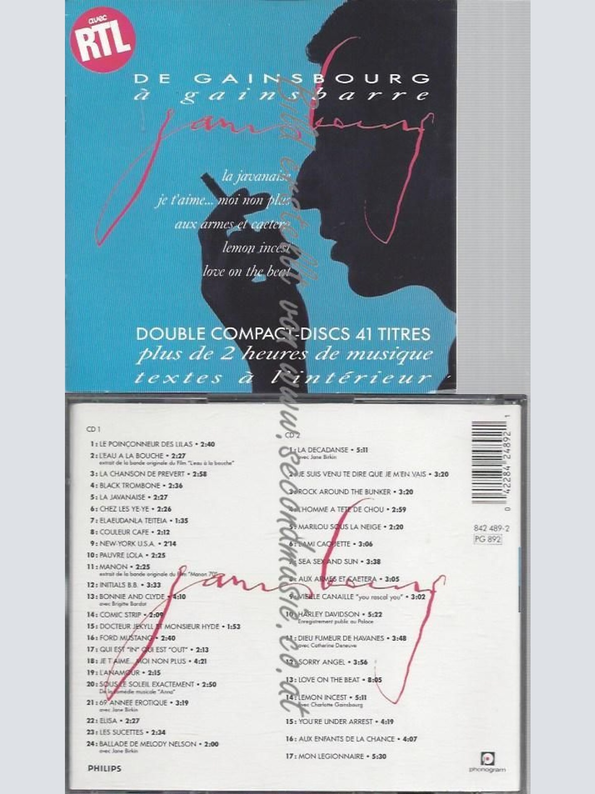 CD--SERGE GAINSBOURG--DE GAINSBOURG A GAINSBARRE