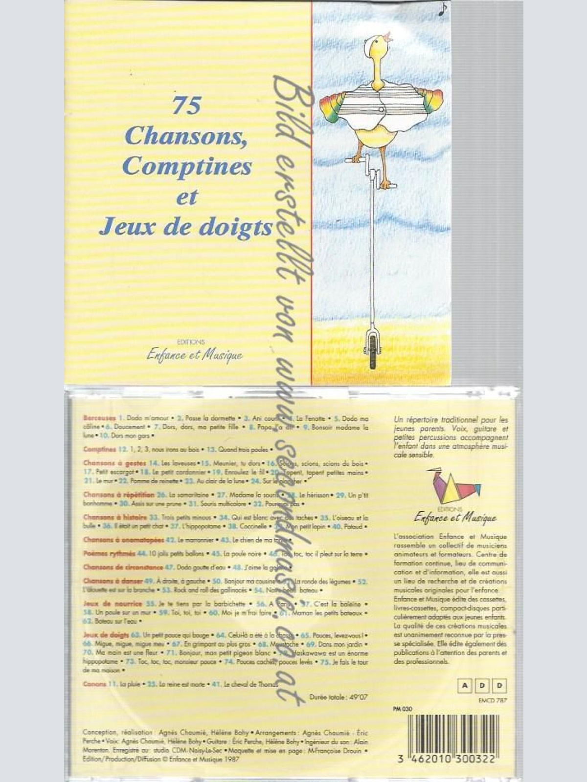 CD--HÉLÈNE BOHY-- 75 CHANSONS COMPTINES & JEUX DE DOIGTS