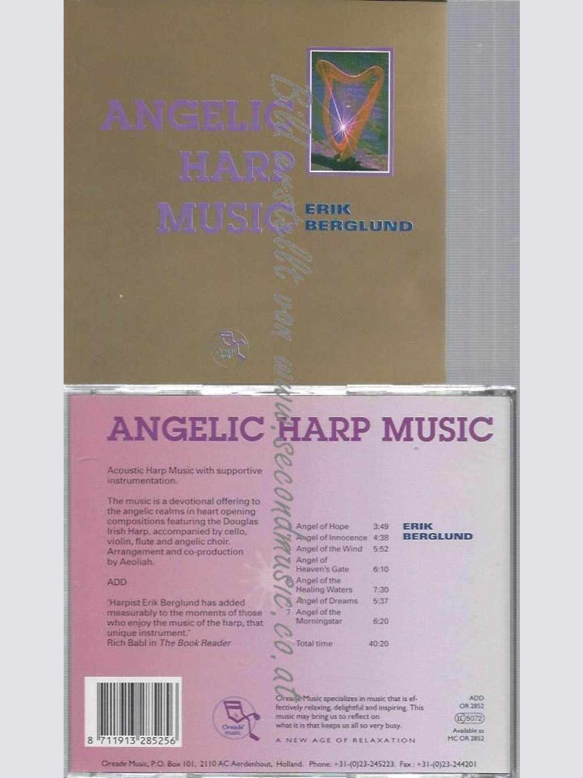 CD--ERIK BERGLUND--ANGELIC HARP MUSIC