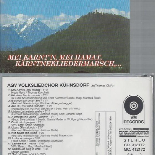 CD--VOLKSLIED CHOR KUHNSDORF MEI KARNT'N MEI HAMAT