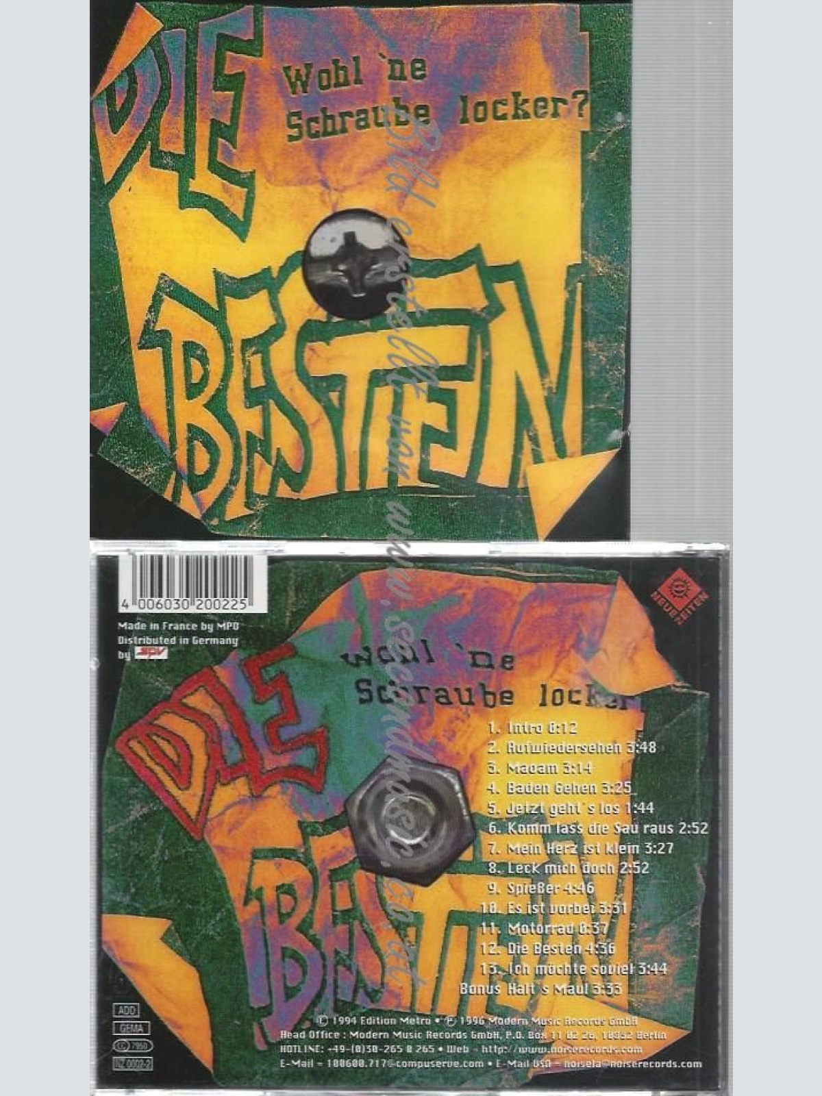 CD--DIE BESTEN--WOHL 'NE SCHRAUBE LOCKER