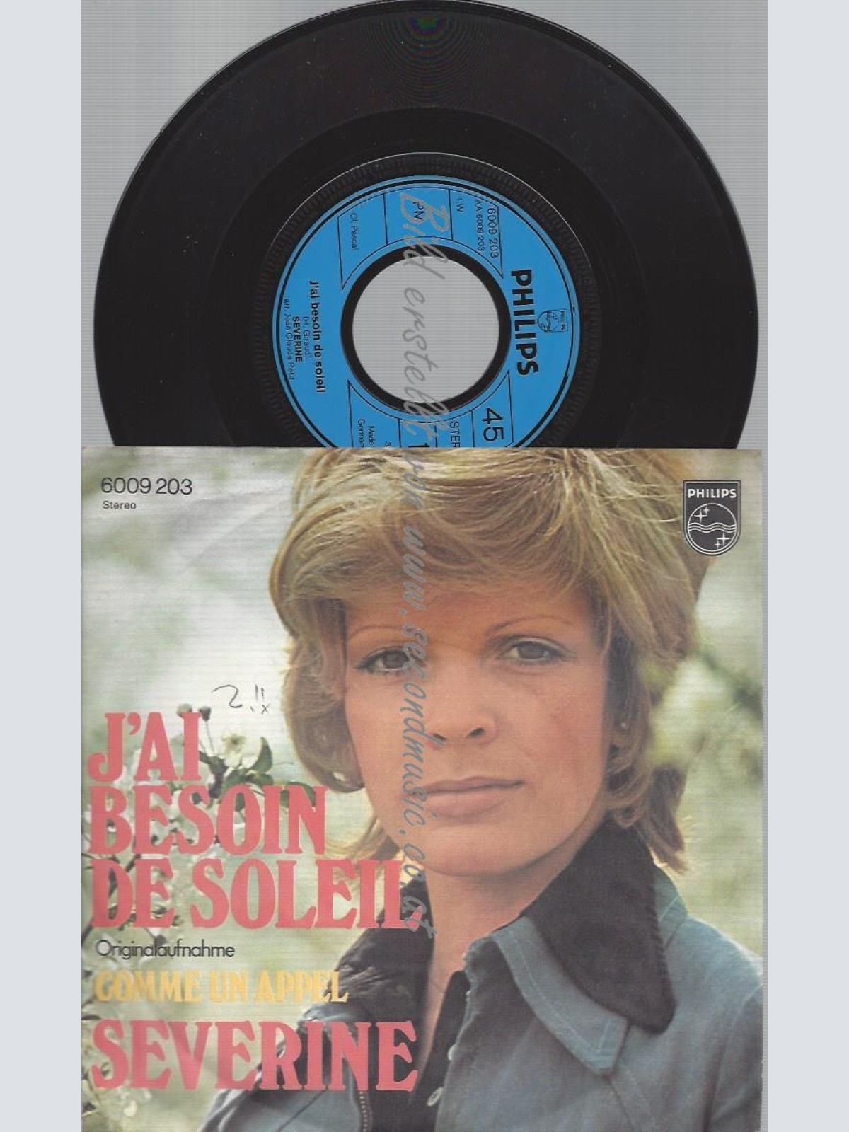 7"  Severine – J'ai Besoin De Soleil