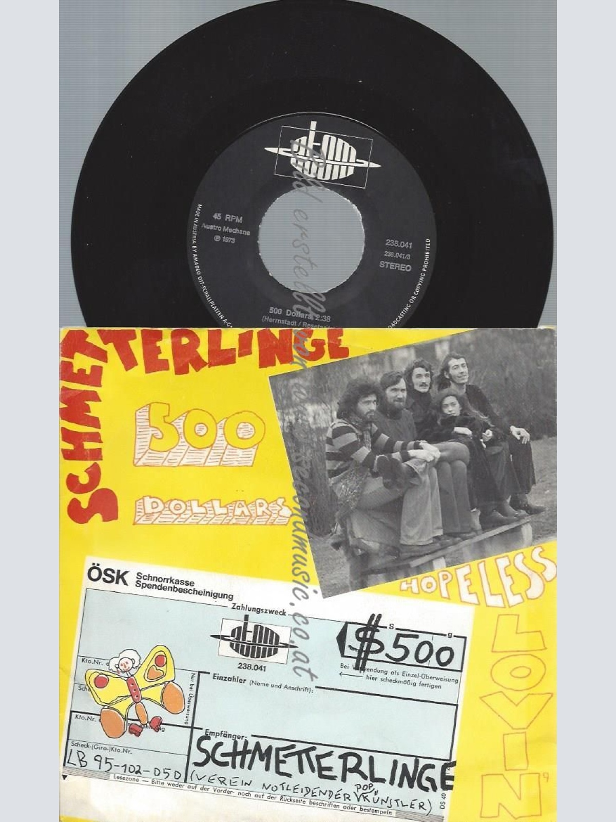 7"   Schmetterlinge – 500 Dollars  // ATOM