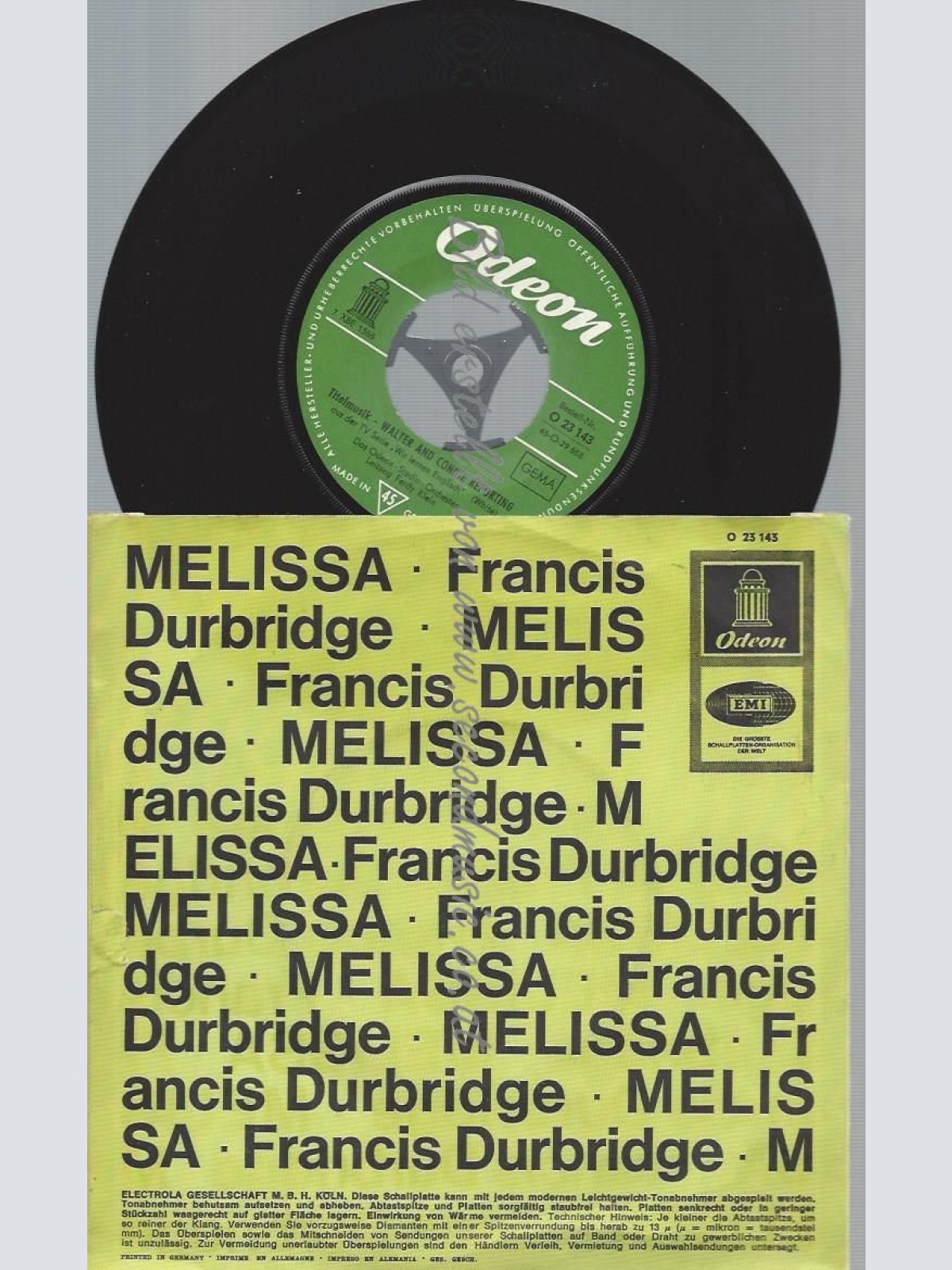7"    Das Odeon-Studio-Orchester – Melissa //GREEN