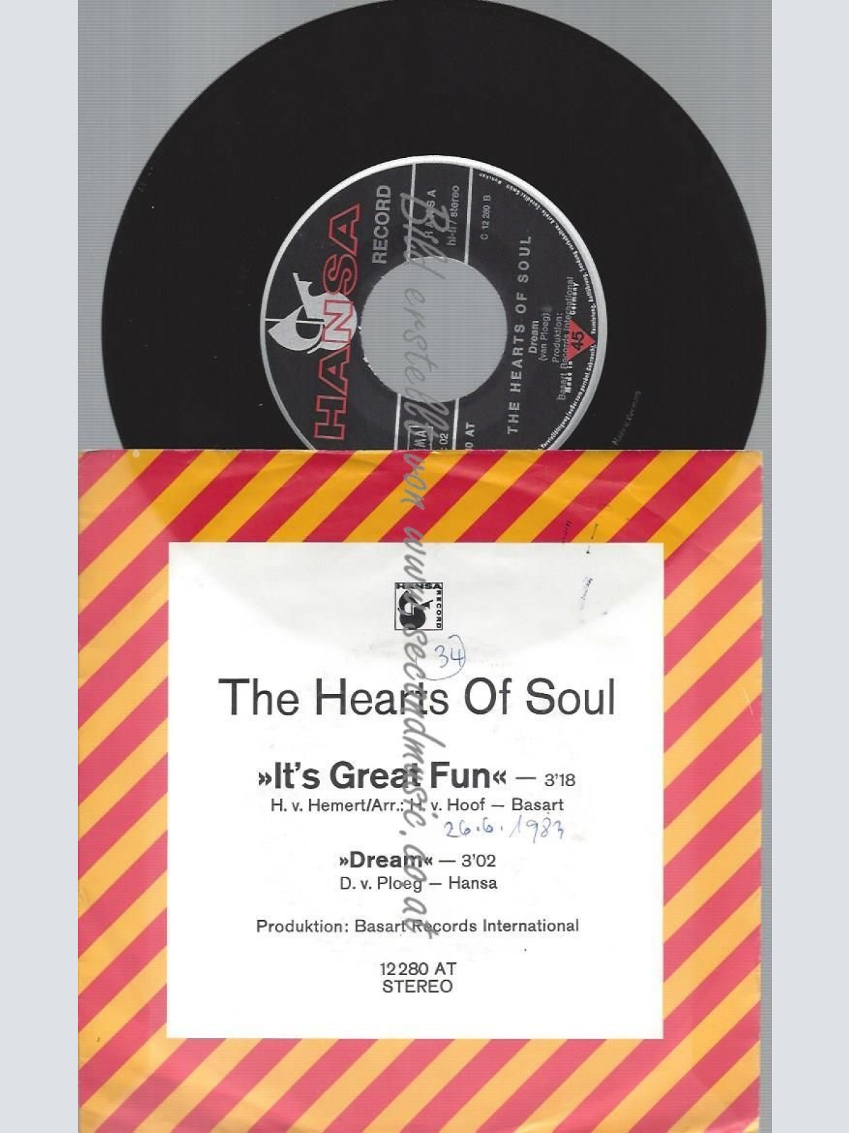 7"  The Hearts Of Soul  It's Great Fun