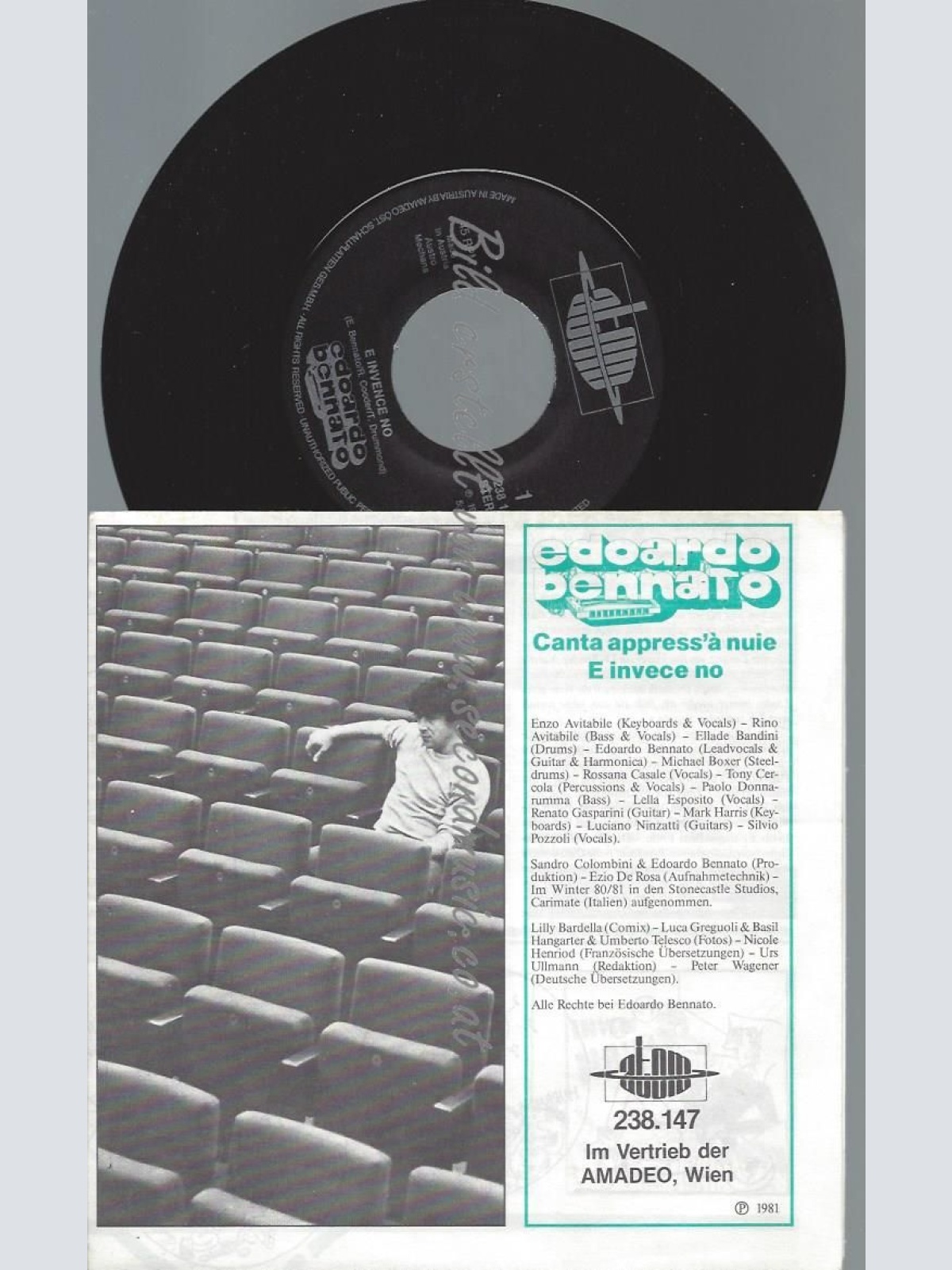 7"   Edoardo Bennato  Canta Appress´A Nuie //ATOM