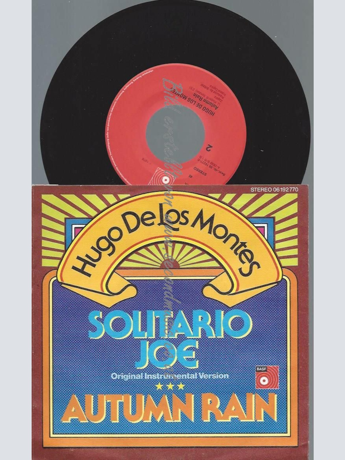 7"   Hugo De Los Montes  Solitario Joe