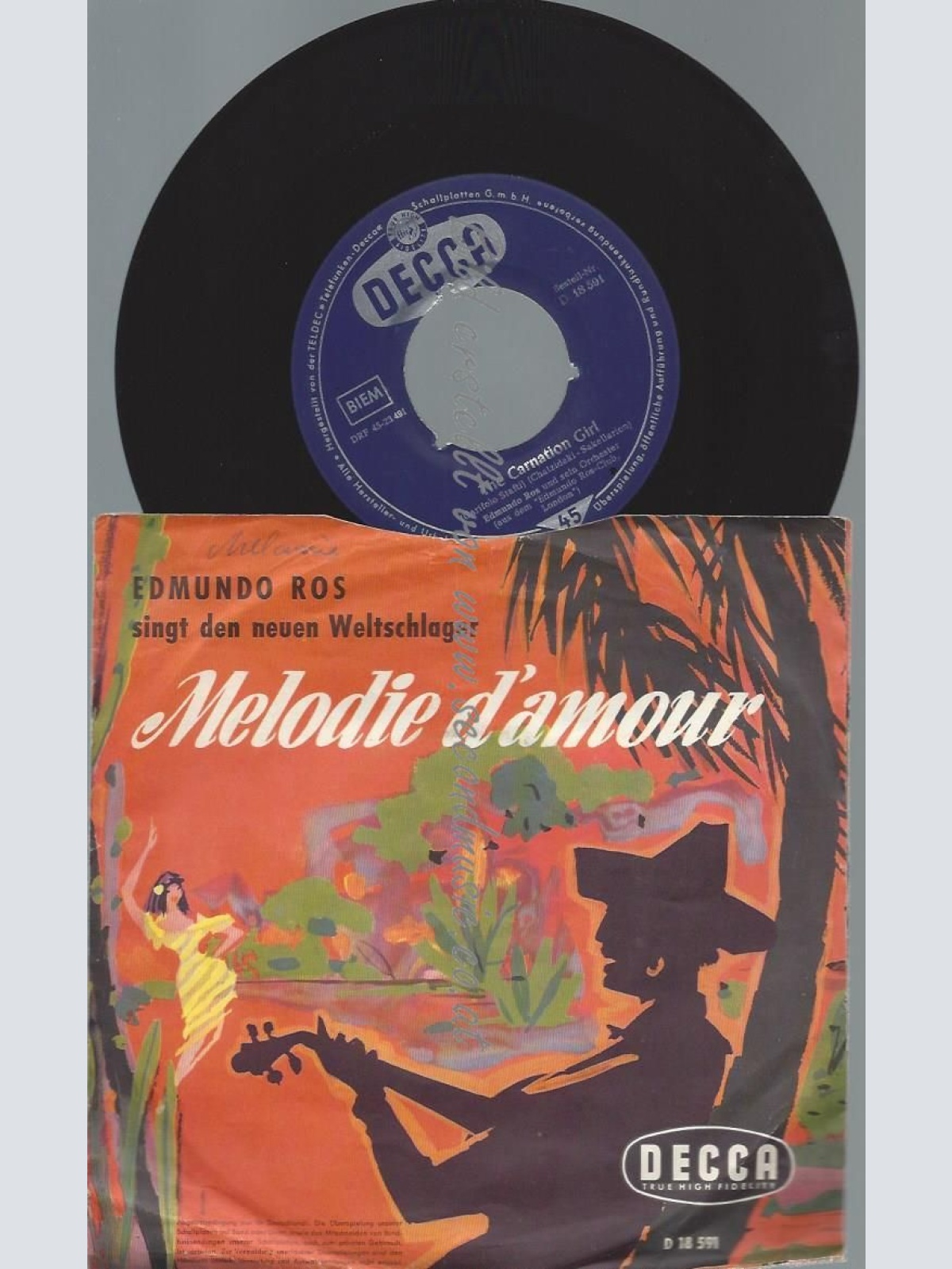 7"   Edmundo Ros  Melodie D'amour