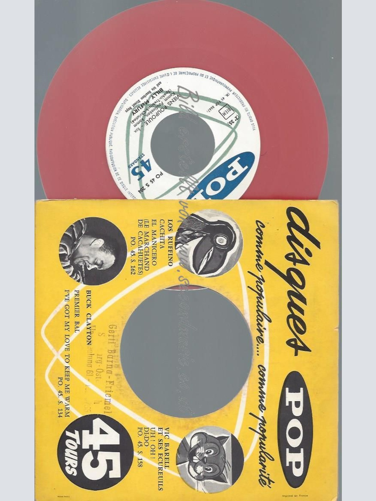 7"  BILLY MC FURY VIENS POUPOULE //RED VINYL