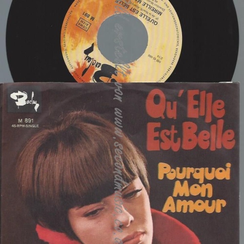 7"  Mireille Mathieu  Qu'Elle Est Belle ///
