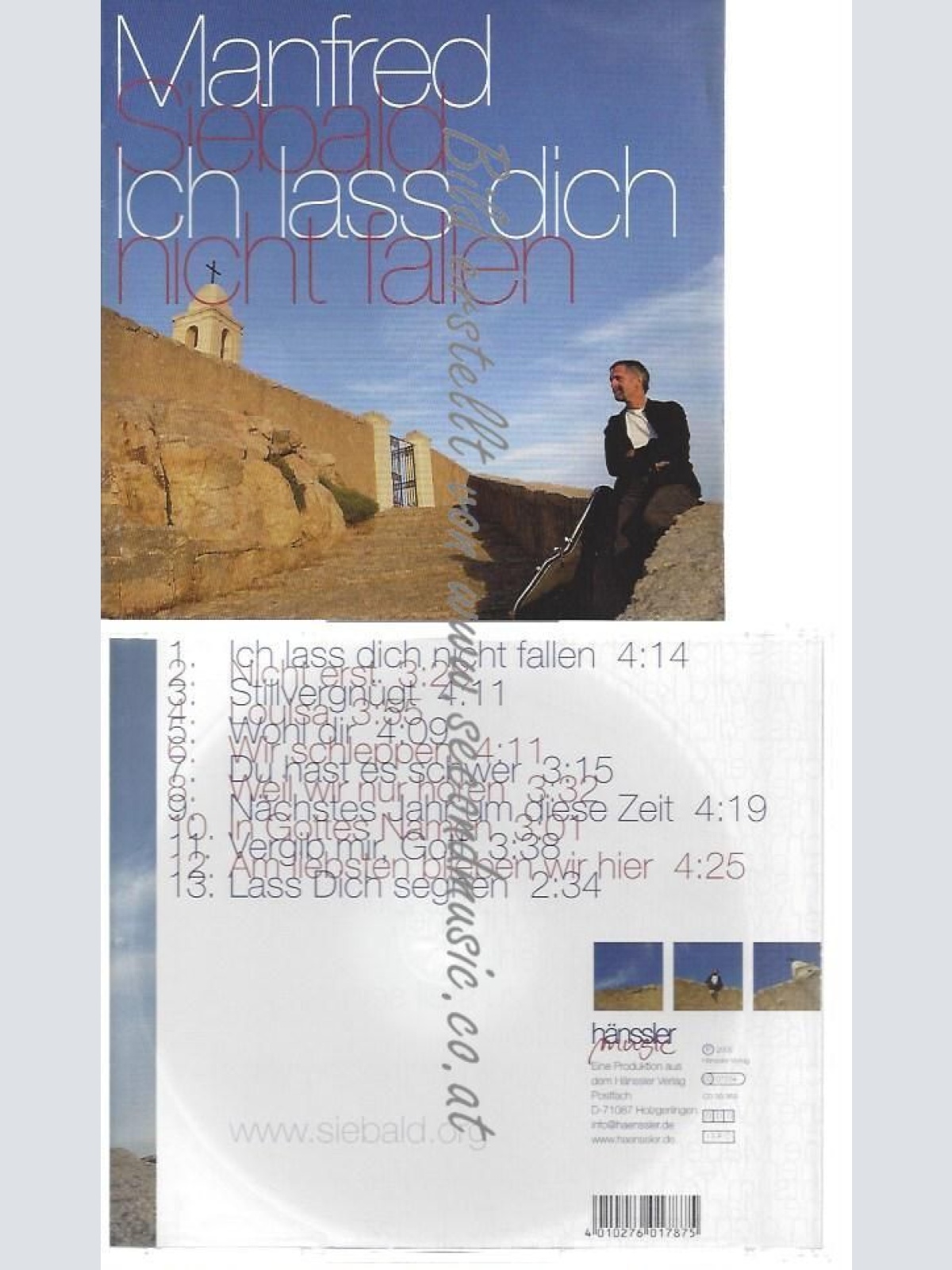 CD--MANFRED SIEBALD--    ICH LASSE DICH NICHT FALLEN
