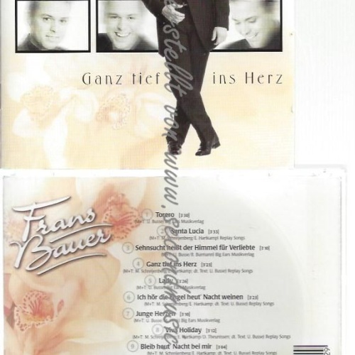 CD--Ganz Tief Ins Herz //  Frans Bauer