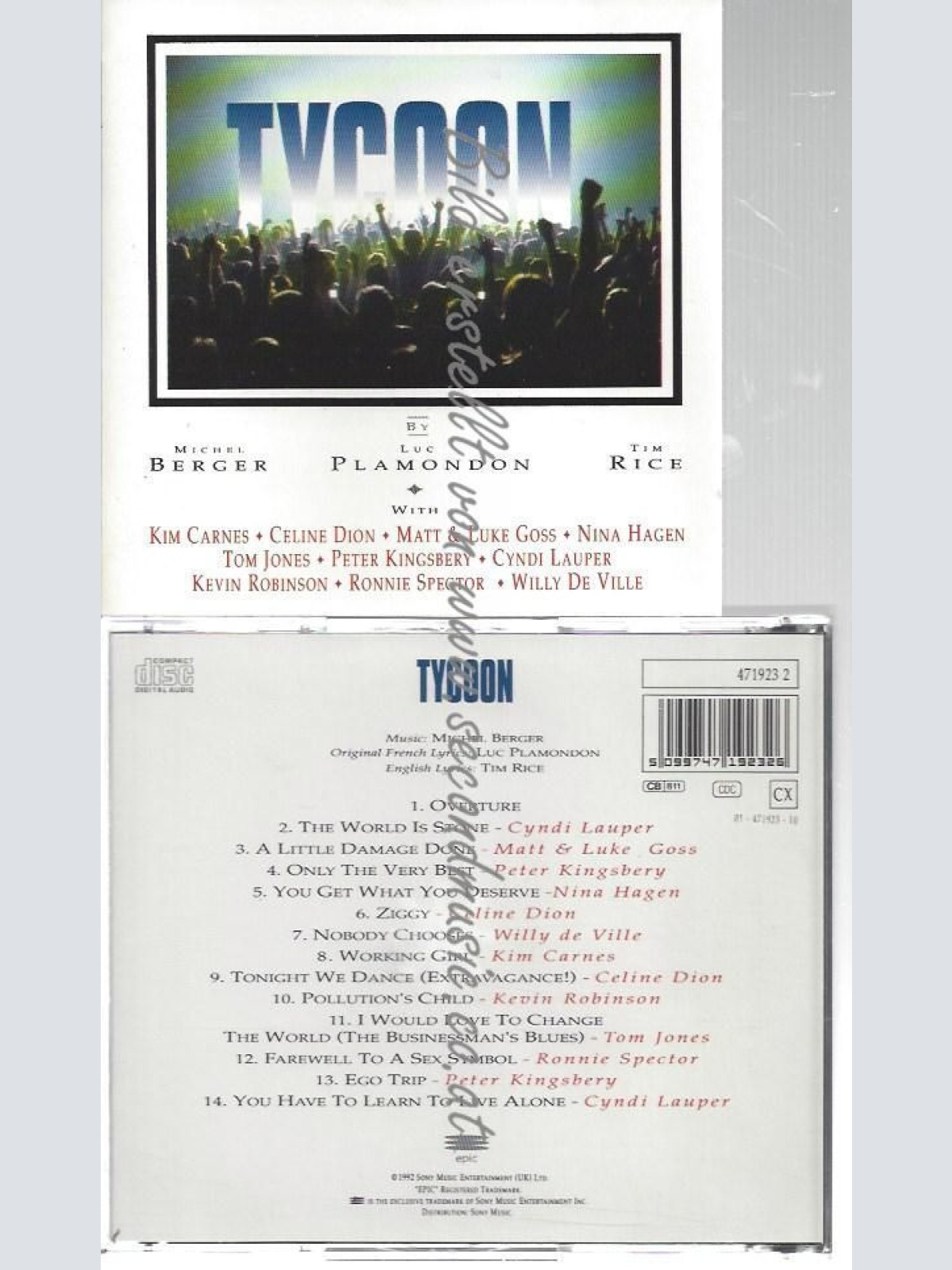 CD--CYNDI LAUPER UND CÚLINE DION--    TYCOON --