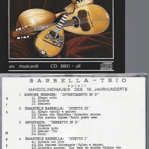 CD--BARBELLA TRIO MANDOLINENMUSIK DES 18 JH