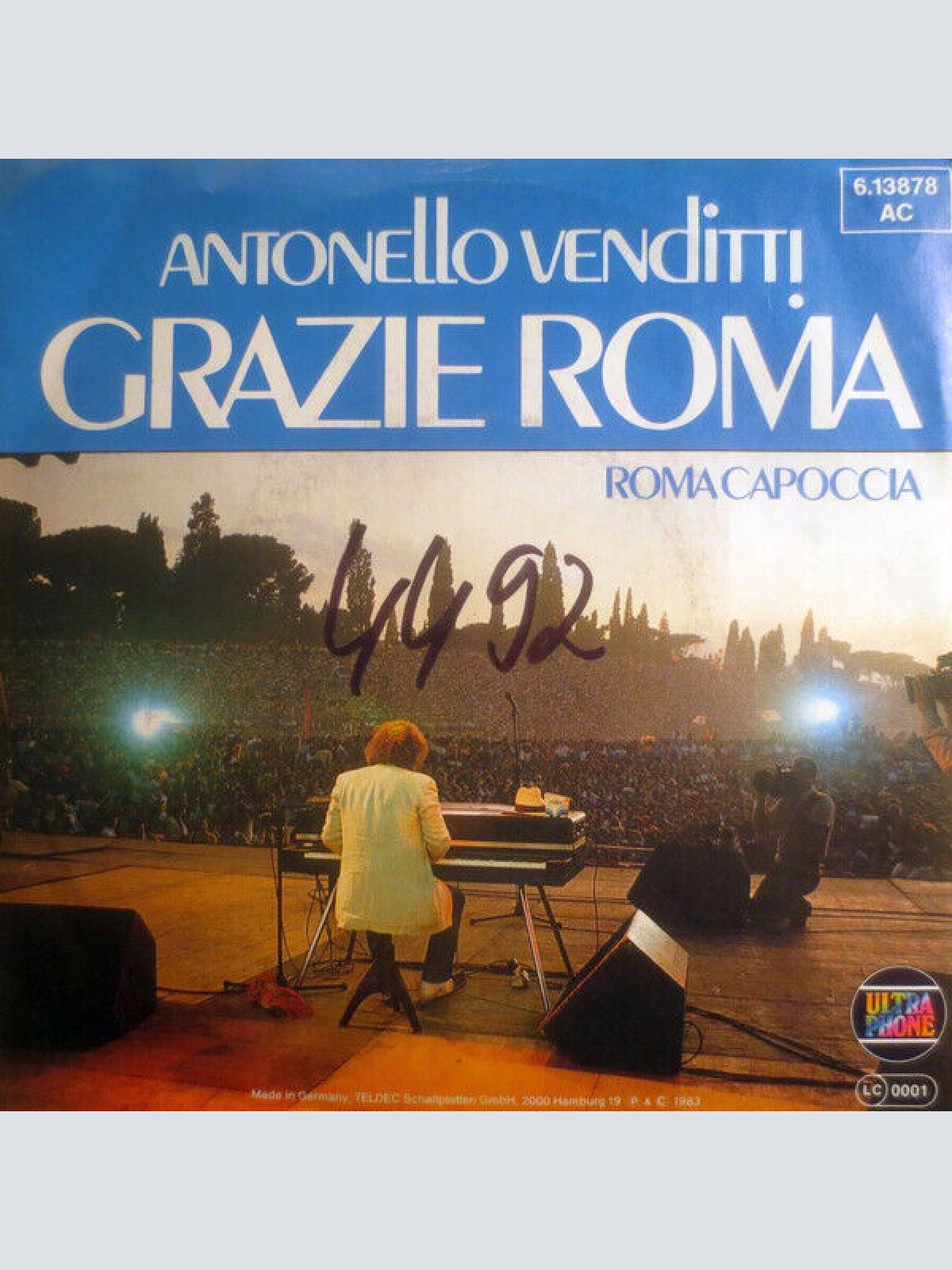 7", Single, Promo Antonello Venditti - Grazie Roma