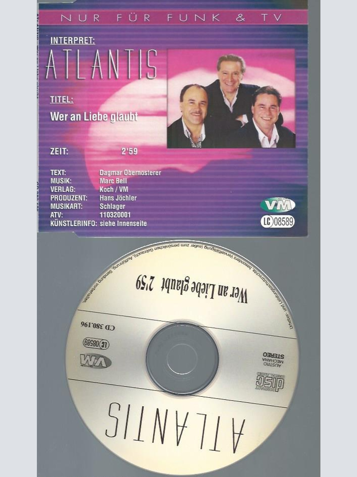 CD--ATLANTIS WER AN LIEBE GLAUBT // PROMO