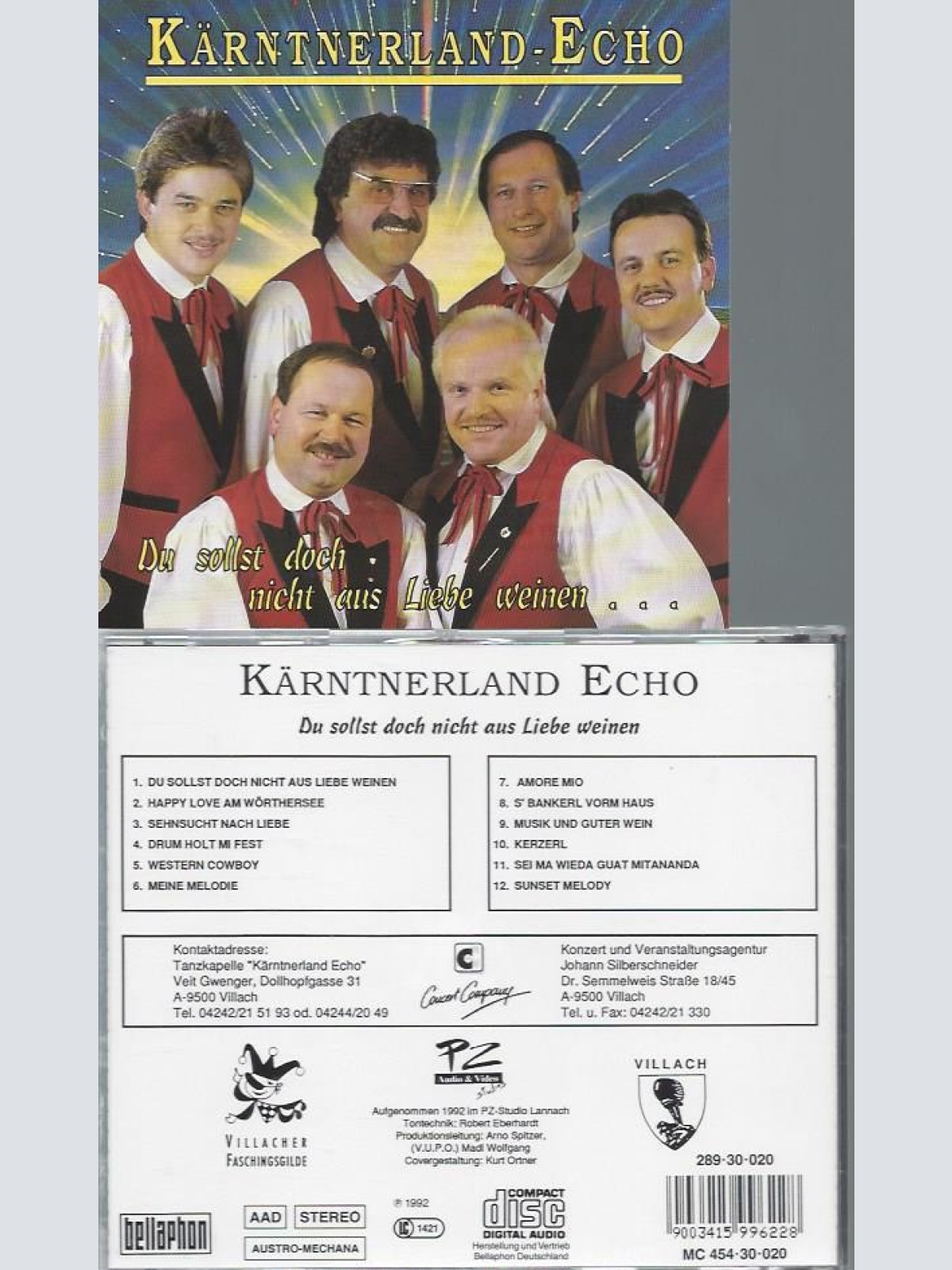 CD--KÄRNTNERLAND ECHO DU SOLLST DOCH NICHT AUS LIEBE WEINEN
