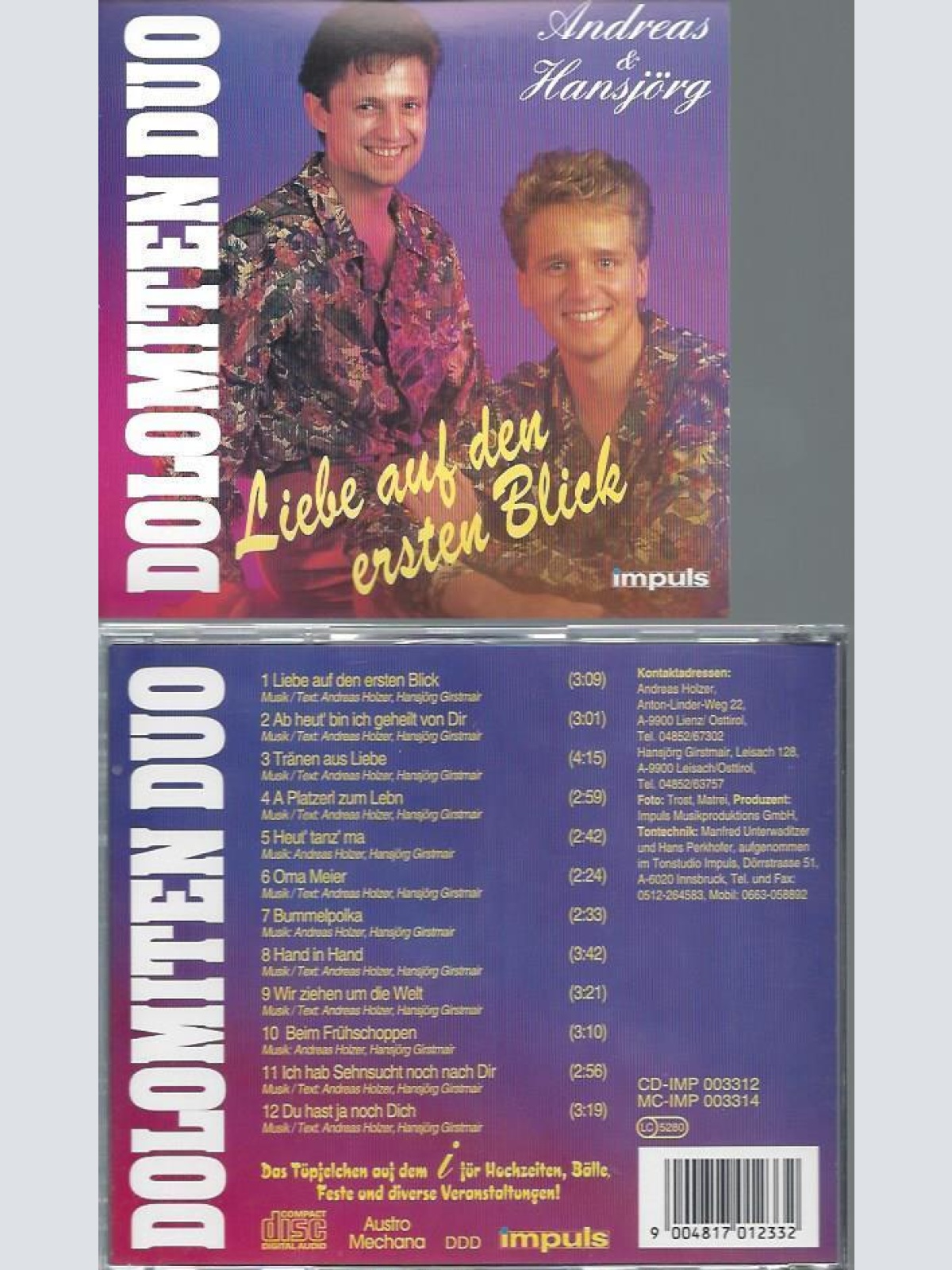 CD--DOLOMITEN DUO LIEBE AUF DEN ERSTEN BLICK