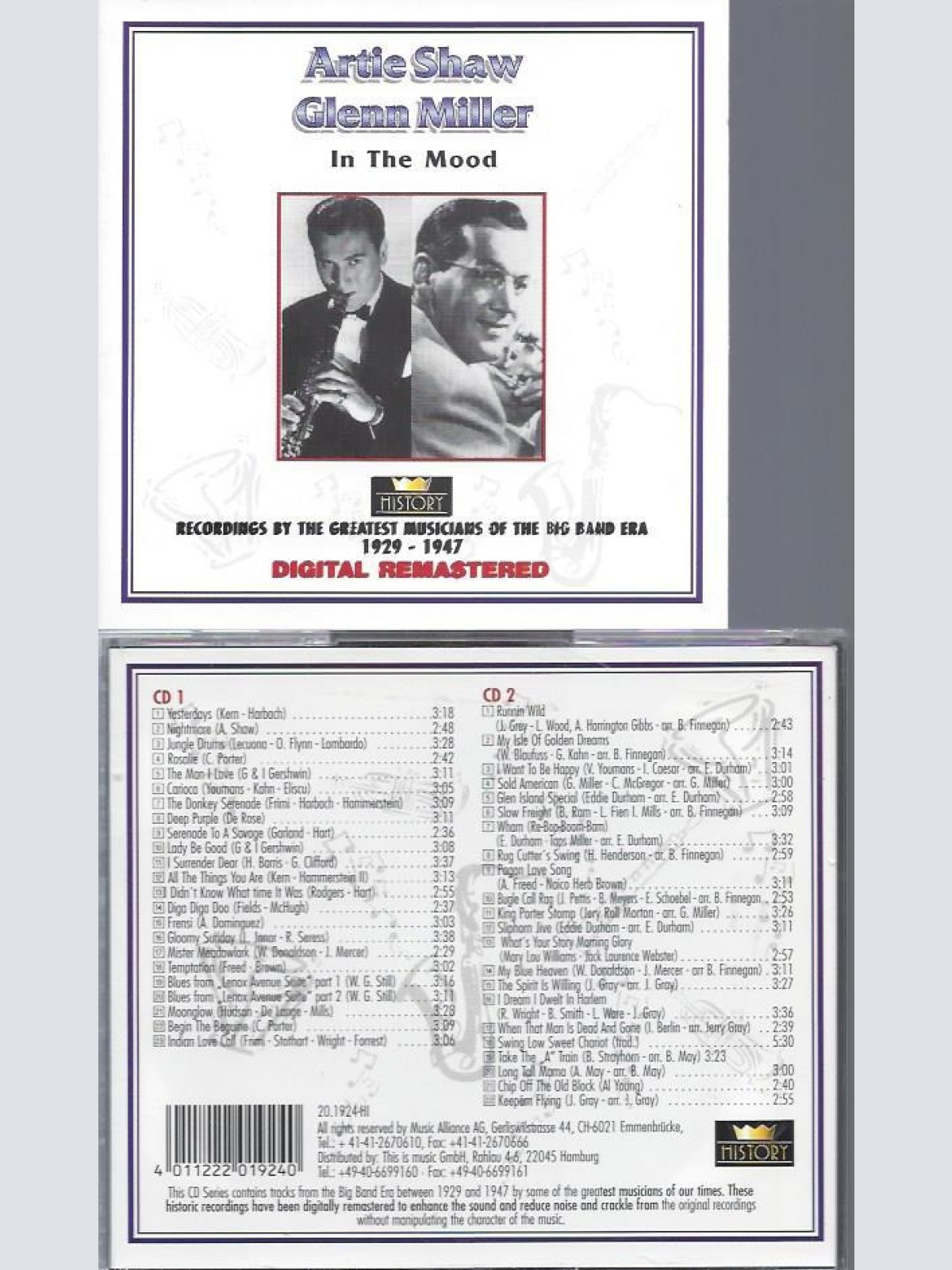 CD--Artie Shaw / Glenn Miller  In The Mood