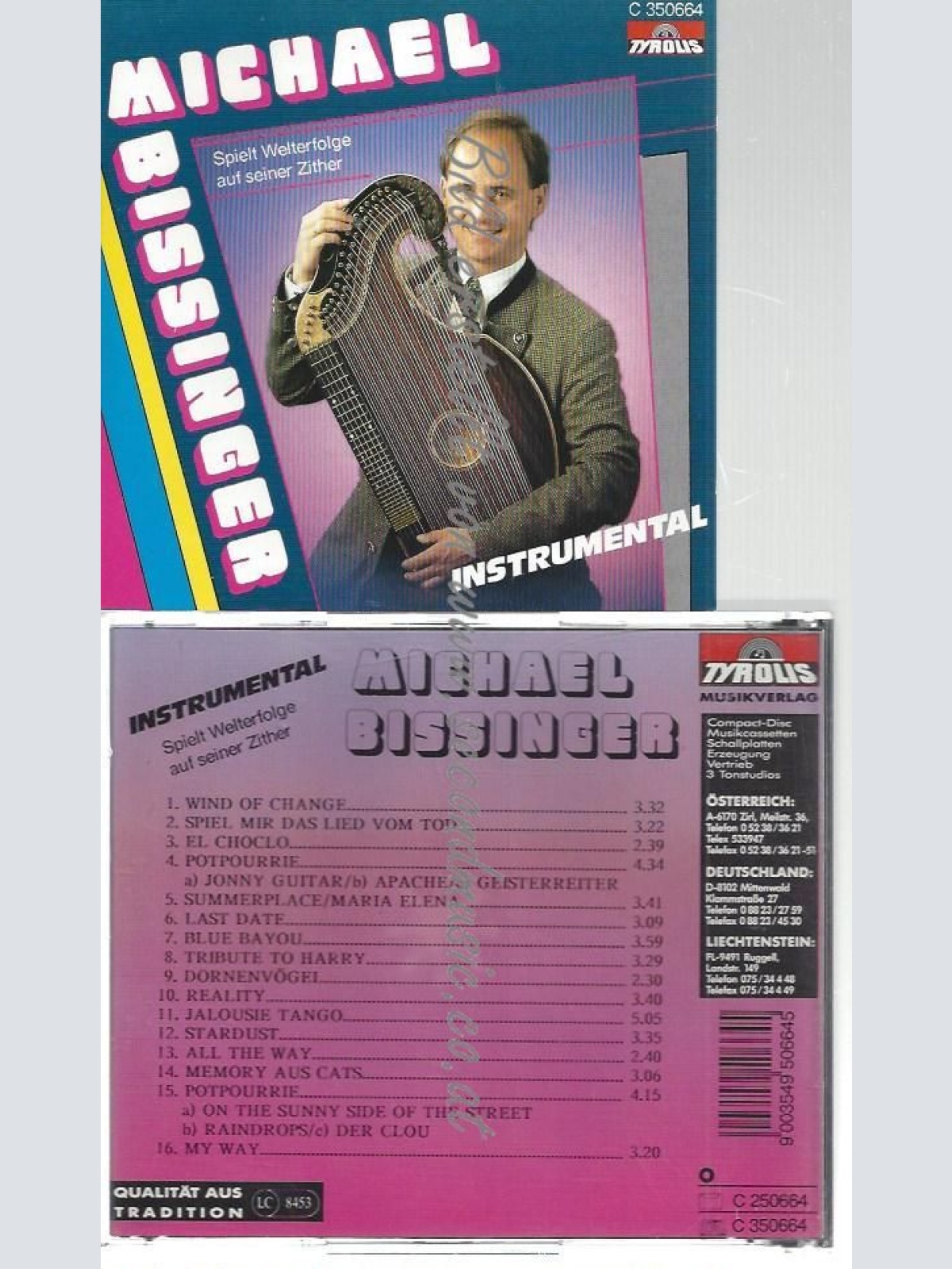 CD--MICHAEL BISSINGER--    SPIELT WELTERFOLGE AUF SEINER ZITHER