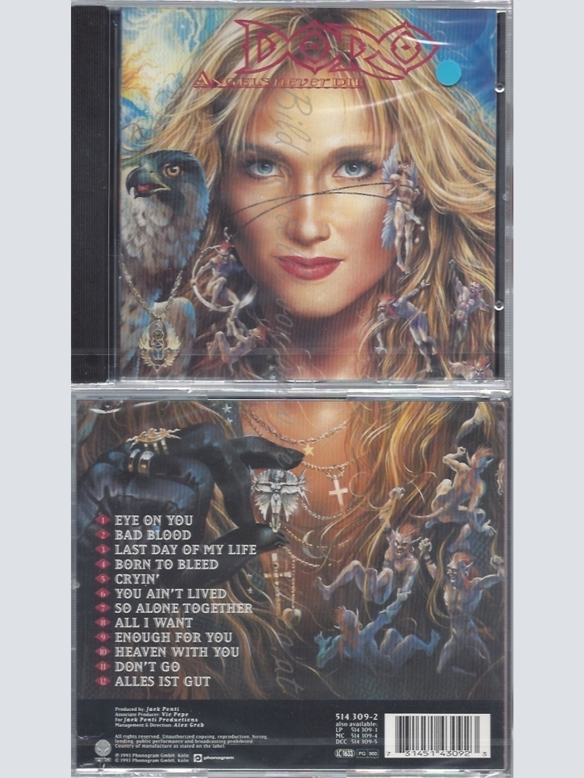 CD--NM-SEALED-DORO -1993- -- ANGELS NEVER DIE
