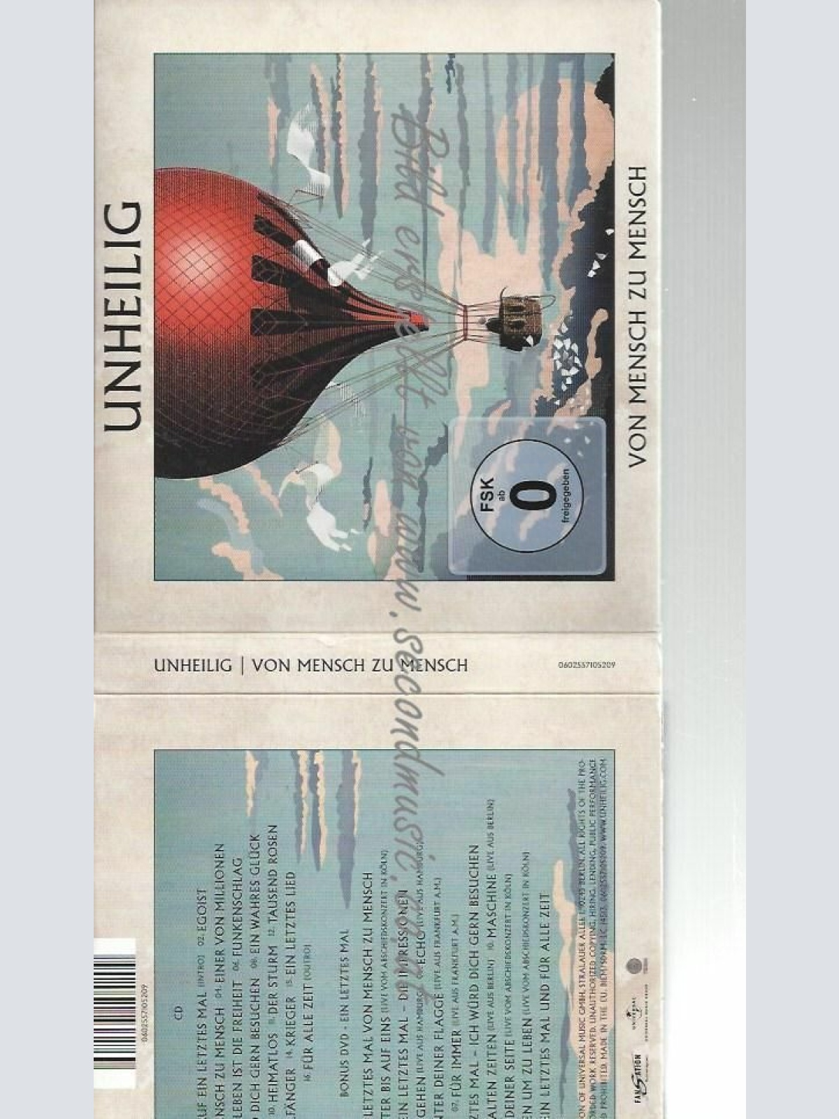 CD-- Unheilig  Von Mensch Zu Mensch