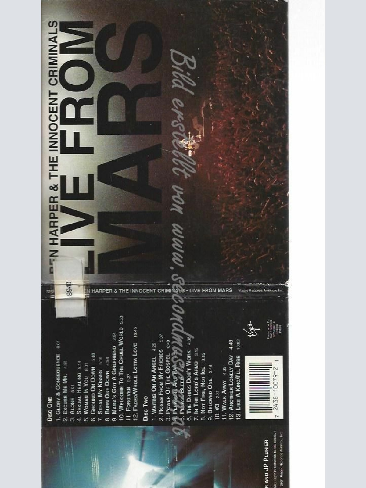 CD--BEN HARPER | --LIVE FROM MARS