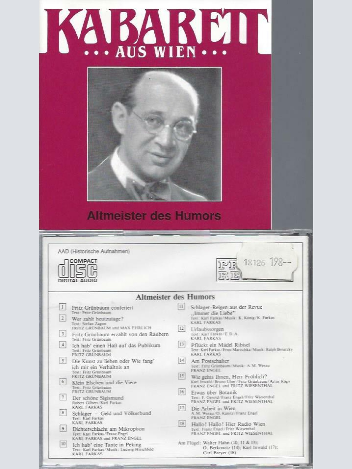 CD // KABARETT AUS WIEN ALTMEISTER DES HUMORS