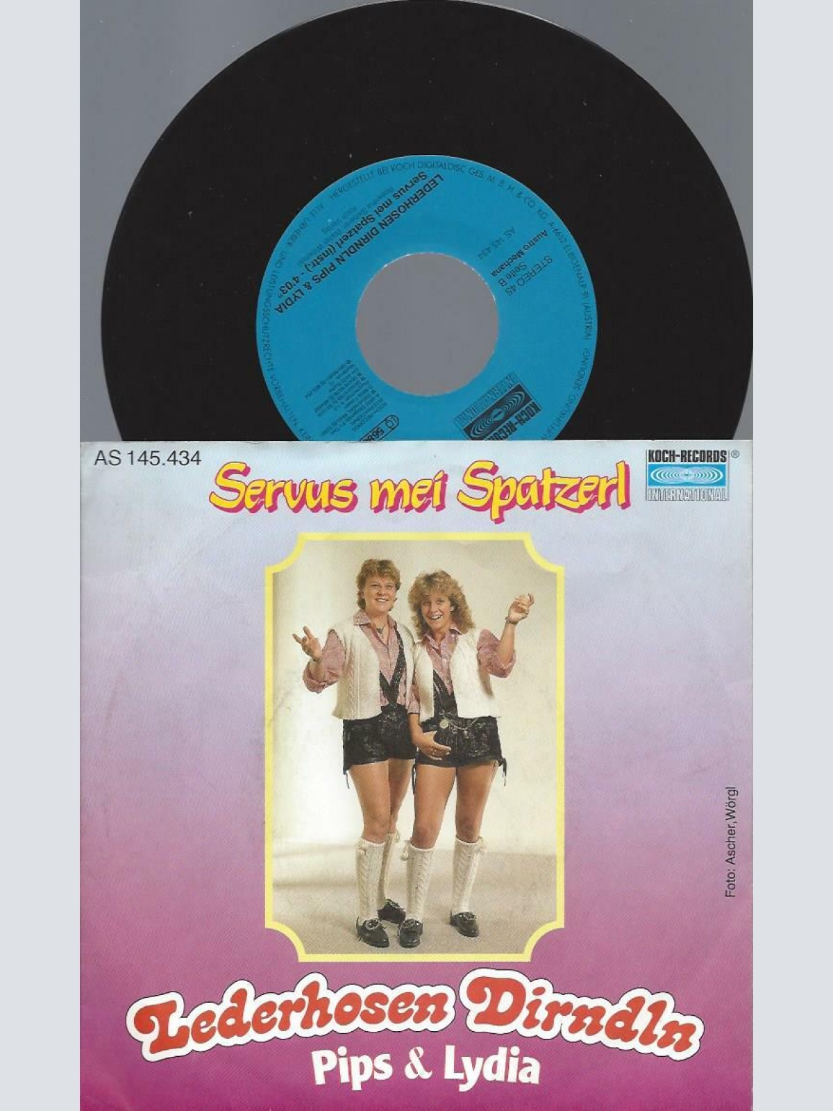 7"  LEDERHOSEN DIRNDLN SERVUS MEI SPATZERL