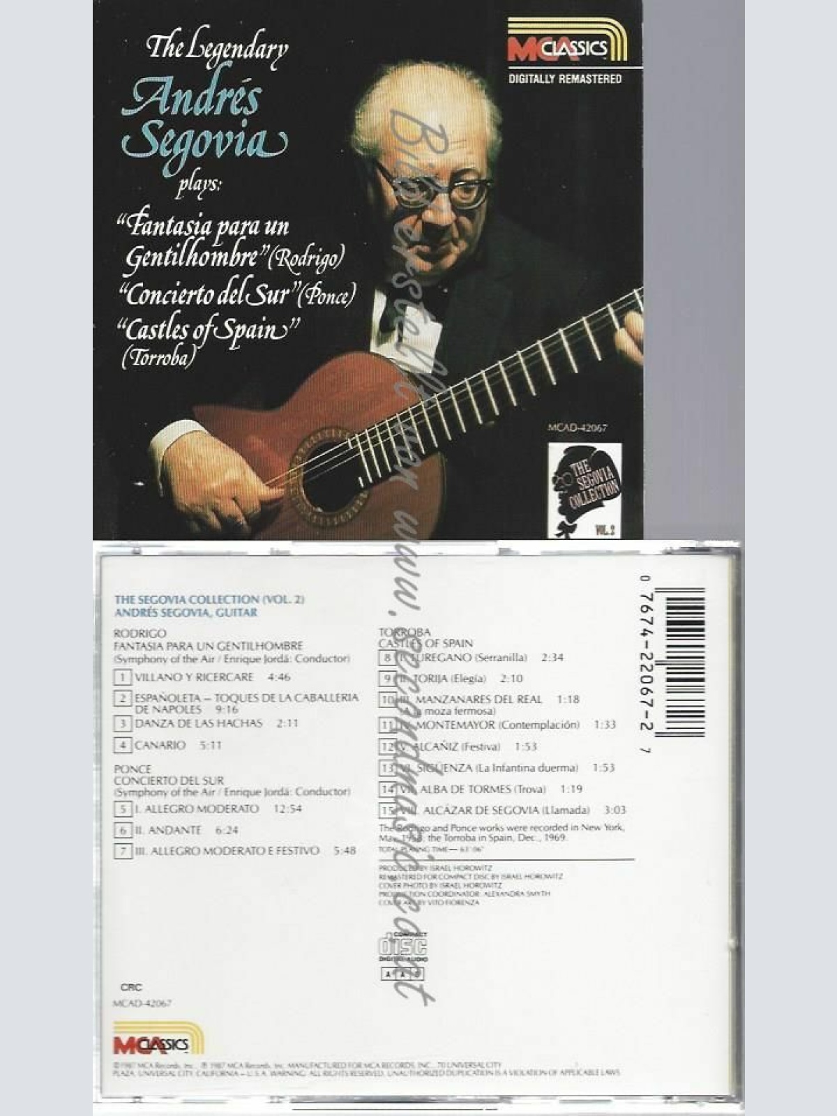 CD--ONCE/TORROBA/ ANDRES SEGOVIA | --VOL.2 -RODRIGO