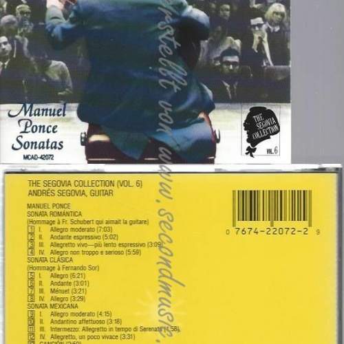 CD--ANDRES SEGOVIA | --VOL.6 -PONCE SONATAS