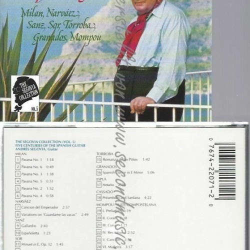 CD--ANDRES SEGOVIA | --VOL.5 -FIVE CENTURIES SPANISH