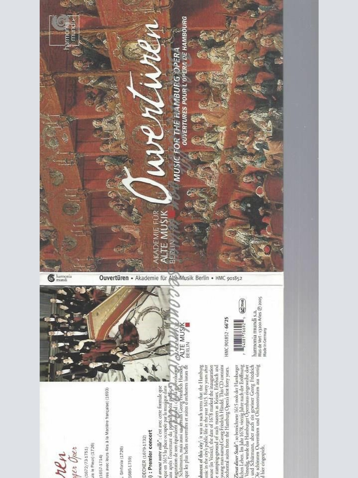 CD--AKADEMIE FUER ALTE MUSIK BERLIN,  --OUVERTÜREN FÜR DIE HAMBURGER OPER
